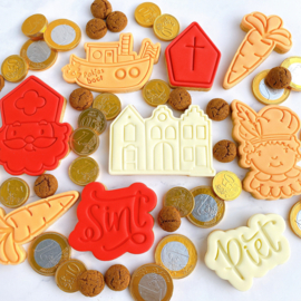 Grachtenpandjes cookie stempel & cookie cutter - 2 delig