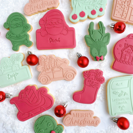 Kerst-  kerstsok christmas cookie out boss & cookie cutter -  2 delig