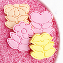 Boeket stempels & cookie cutters - 6 delig