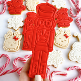 Nutcracker stempel & cookie cutter - handvat - 2 delig 15 cm