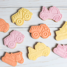 vracht auto stempel & cookie cutter - 2 delig