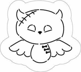 Zombi uil cookie cutter & stencil