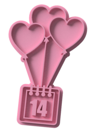 ballon kalender stempel & cookie cutter (2 delig)