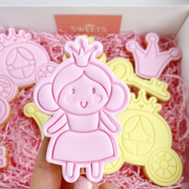 Prinses stempel  & cookie cutter - 2 delig