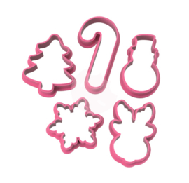 Kerst mini set 2019 cookie cutter - 5 pieces -