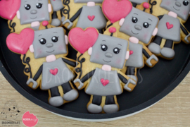 Valentijn robot cookie cutter & stencil