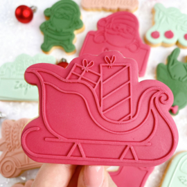 Kerst-  slee cookie out boss & cookie cutter -  2 delig