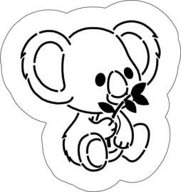 Koala met tak cookie cutter & hulp stencil