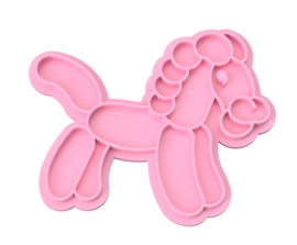 ballon paard stempel & cookie cutter - 2 delig