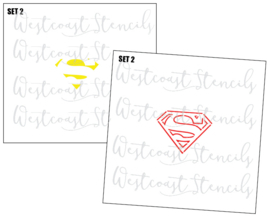 Superman logo stencil (3 delig)