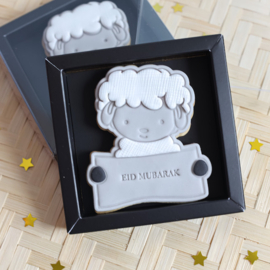 Schaap met bord stempel & cookie cutter - 2 - delig