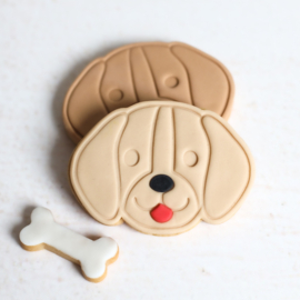 Hondje stempel  & cookie cutter - 2 delig