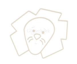 Leeuw cookie cutter & hulp stencil 8,5 cm