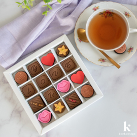 Bonbon stempel set & cookie cutters 9-delig doosje wit