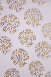 Stickers "EEN MEESTER......" 15 stuks per vel