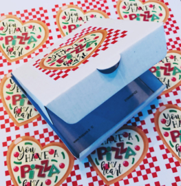 Stickers voor mini pizza doosje 12 stuks per vel