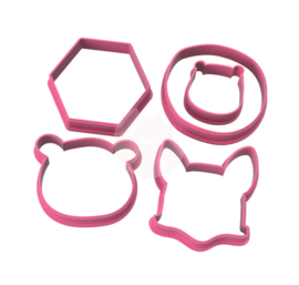 KD Collectie diertjes cookie cutters incl. 5 bijpassende kaartjes