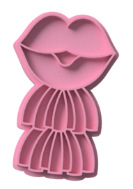 Mond ballon stempel & cookie cutter 2-delig