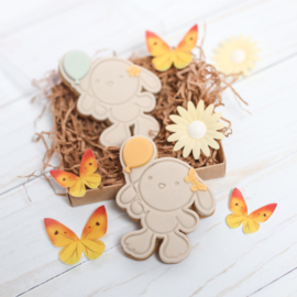 konijntje met ballon stempel  & cookie cutter - 3 delig