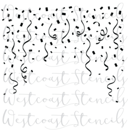 Streamers confetti background cookie stencil