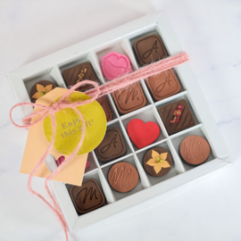 Bonbon stempel set & cookie cutters 9-delig doosje wit