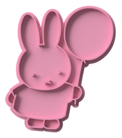 Konijntje met ballon  - stempel  & cookie cutter - 2 delig