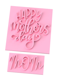 Tekst MOM & happy mothers day  stempels - 2 delig
