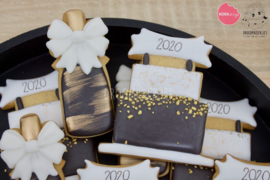 Champagnefles met strik  cookie cutter