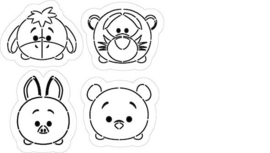 Tsum tsum beer 4 delig  cookie cutter & hulp stencil