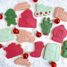 Kerst-  slee cookie out boss & cookie cutter -  2 delig