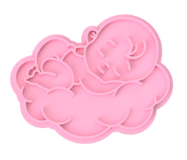 Baby op wolk stempel  & cookie cutter - 2 delig