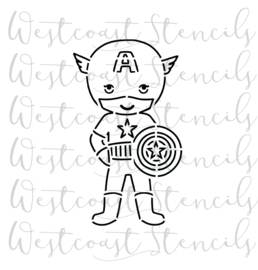 Kid capt America cookie stencil