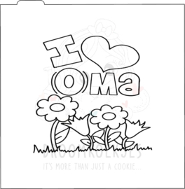 I love (O)ma silk - stencil