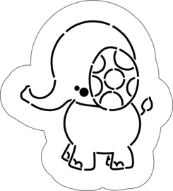 baby olifantje cookie cutter & hulpstencil 7,5 cm