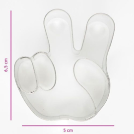 KOEKJES UITSTEKER HAND 'PEACE' 6,5 CM