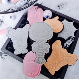 skelet pop  halloween  & cookie cutter - 2 delig