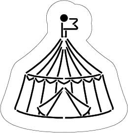 Circus tent cookie cutter & stencil