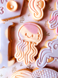 Jelly fish stempel & cookie cutter - 2 delig
