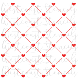 heart grid Stencil