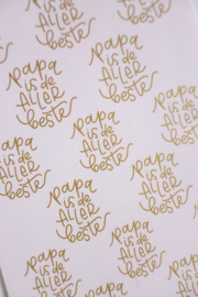 Stickers "PAPA IS DE ALLER BESTE" 15 stuks per vel