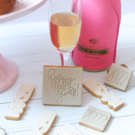 Champagne glas stempel  & cookie cutter - 2 delig