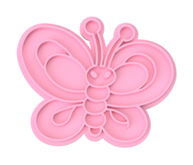 ballon vlinder stempel & cookie cutter - 2 delig