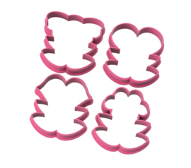 moederdag bloemen  cookie cutters 4 - delig & hulp stencils