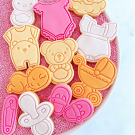 Slapende baby stempel  & cookie cutter - 2 delig