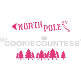 Cookie Stick Stencil - North Pole Sign