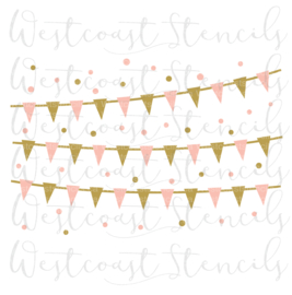 Bunting garland cookie stencil 2 pieces