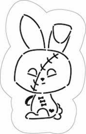 Zombi konijn cookie cutter & stencil