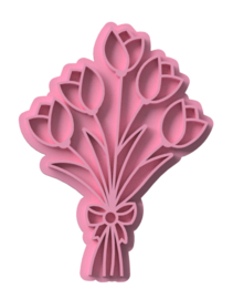 Tulpen stempel & cookie cutter 2-delig