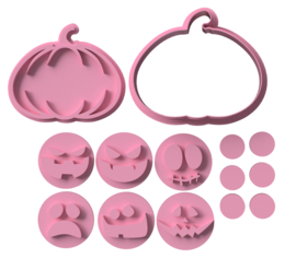 pumpkin face set - 8 delig