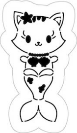 Mermaid cat cookie cutter & hulp stencil